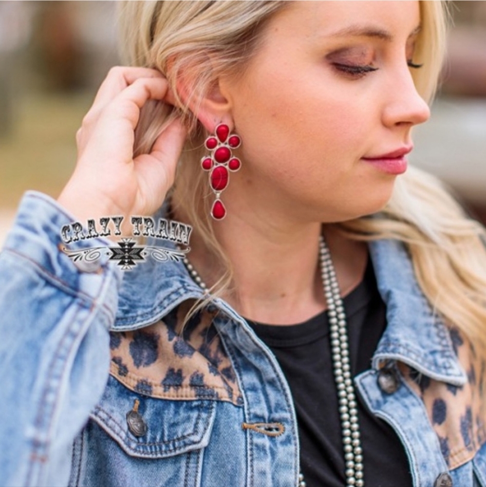 Crazy Train-Viva Glam Red Stone Earrings ❤️